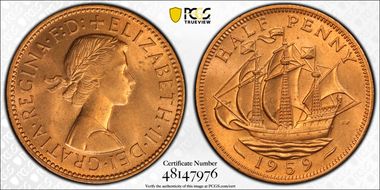 1959 1/2D S-4158 MS65RD