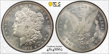 1878 7/8TF $1 Strong MS63