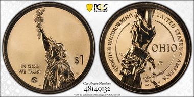 2023-S $1 American Innovation OH Rev PR Underground Railroad First Strike PR70