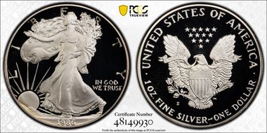 1986-S $1 Silver Eagle PR69DCAM