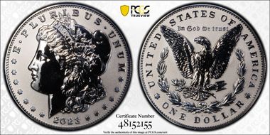 2023-S $1 Morgan Dollar Rev PR  Two-Coin Reverse Proof Set First Strike PR70