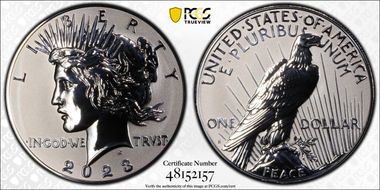 2023-S $1 Peace Dollar Rev PR Two-Coin Reverse Proof Set First Strike PR70