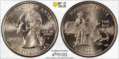 2000-P 25C Massachusetts MS67