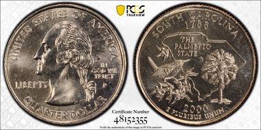 2000-P 25C South Carolina MS67