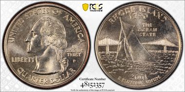 2001-P 25C Rhode Island MS67