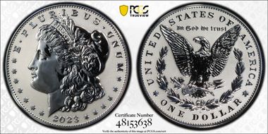 2023-S $1 Morgan Dollar Rev PR Two-Coin Reverse Proof Set PR69