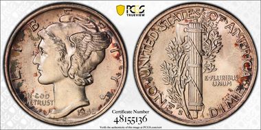 1945-S 10C Inverted S, FS-504 MS65FB