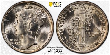 1945-S 10C Inverted S, FS-504 MS66