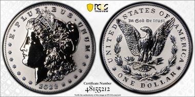 2023-S $1 Morgan Dollar Rev PR  Two-Coin Reverse Proof Set First Strike PR70