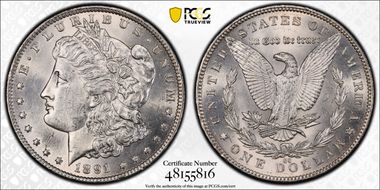 1891-CC $1 VAM 3, Spitting Eagle N1