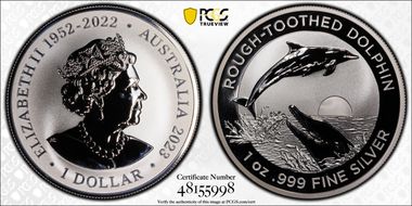 2023 $1 Rough Toothed Dolphin Ag First Strike MS69