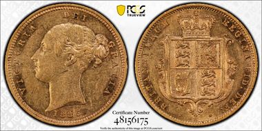1885-M 1/2 Sov S-3863B AU50
