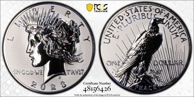 2023-S $1 Peace Dollar Rev PR Two-Coin Reverse Proof Set PR70