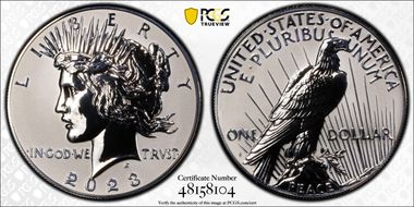 2023-S $1 Peace Dollar Rev PR Two-Coin Reverse Proof Set First Strike PR70