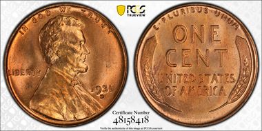 1931-D 1C MS66RD