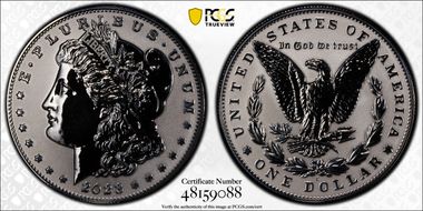 2023-S $1 Morgan Dollar Rev PR  Two-Coin Reverse Proof Set First Strike PR70