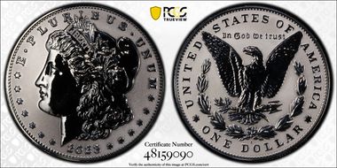 2023-S $1 Morgan Dollar Rev PR  Two-Coin Reverse Proof Set First Strike PR70