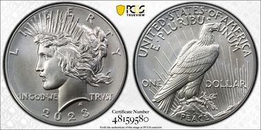 2023 $1 Peace Dollar First Strike MS70