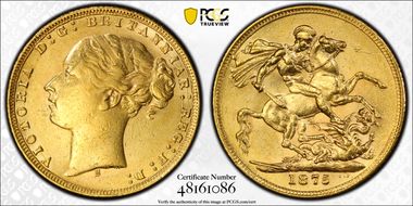 1875-S Sov S-3858A St. George AU55