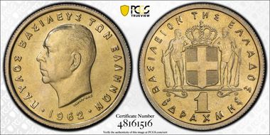1962 Drachma MS66
