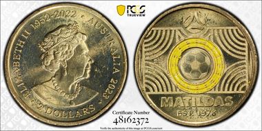2023 $2 Matildas - Yellow Colorized MS66