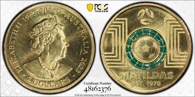 2023 $2 Matildas - Dark Green Colorized MS66