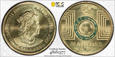 2023 $2 Matildas - Dark Green Colorized MS66