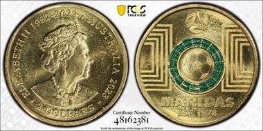 2023 $2 Matildas - Dark Green Colorized MS65