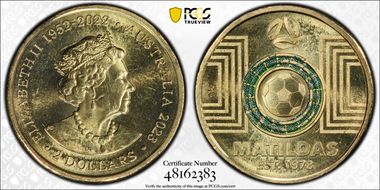 2023 $2 Matildas - Dark Green Colorized MS65