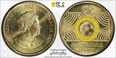 2023 $2 Matildas - Yellow Colorized MS65
