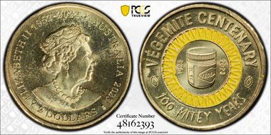 2023 $2 Vegemite Centenary Colorized 100 Mitey Years MS66