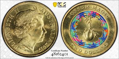 2017 $2 Possum Magic Colorized Invisible Hush MS67