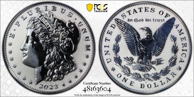 2023-S $1 Morgan Dollar Rev PR  Two-Coin Reverse Proof Set First Strike PR69