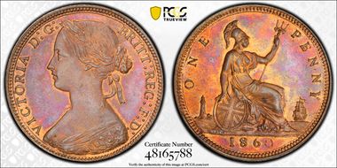 1860 1D S-3954 3/D L.C. WYON  LCW(s) TB/TB MS64RB