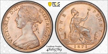 1871 1D S-3954 MS64RB