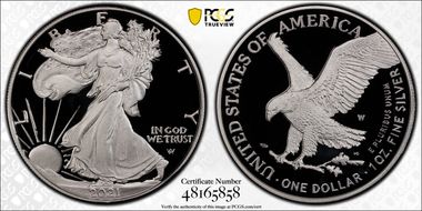 2021-W  $1 Silver Eagle - Type 2 PR70DCAM