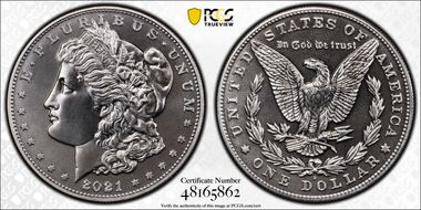 2021-D $1 Morgan Dollar 100th Anniversary MS69