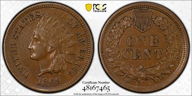 1869 1C AU53BN