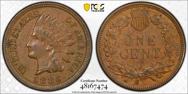 1886 1C Type 2 AU58BN