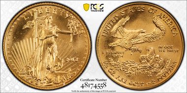 2013 $5 Gold Eagle MS69
