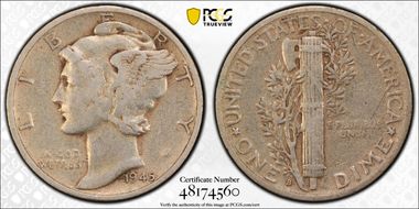 1945-S 10C Micro S VF25