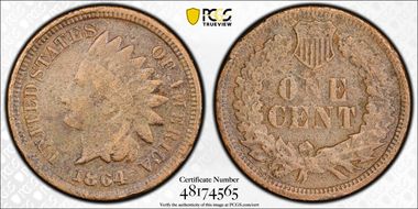 1864 1C Bronze N1BN