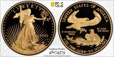 1995-W $50 Gold Eagle PR69DCAM
