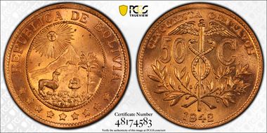 1942 50C KM-182a.1 MS65RD