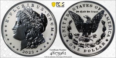 2023-S $1 Morgan Dollar Rev PR  Two-Coin Reverse Proof Set First Strike PR69