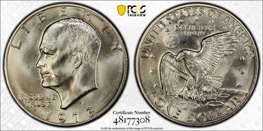1973-S $1 Silver MS65