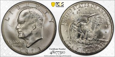 1973-S $1 Silver MS67