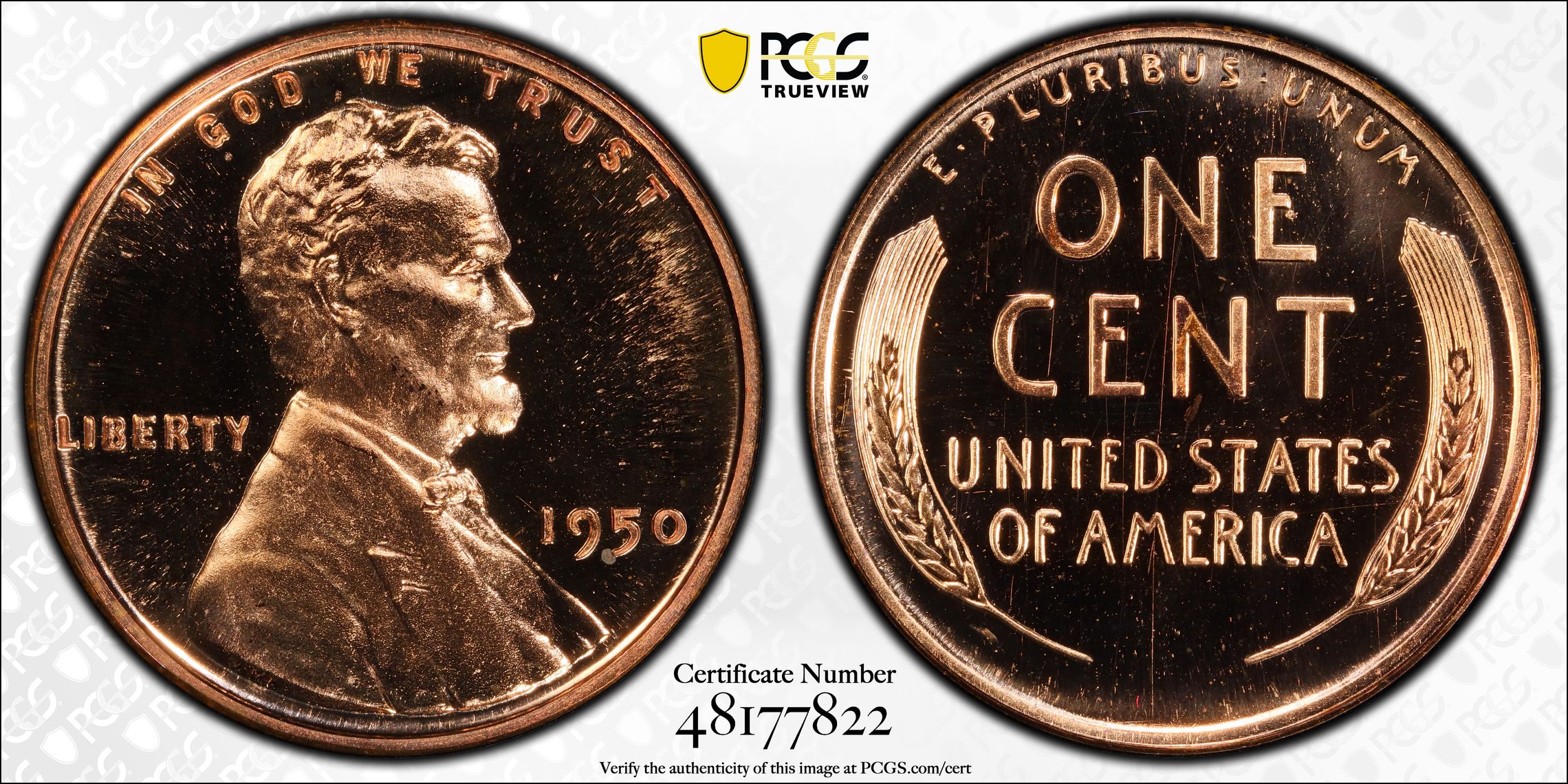 PCGS Certificate Verification Coin Details for Cert #48177822