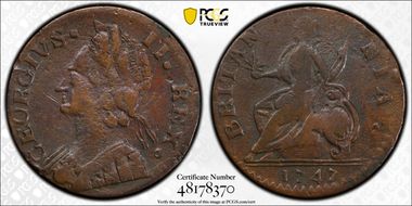 '1747' 1/2P Machin's, Vlack 1-47A VF35BN