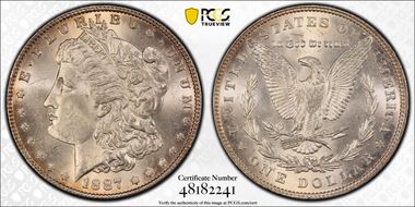 1887 $1 VAM 12, Alligator Eye MS64